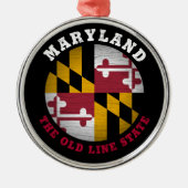MARYLAND OLD LINE STATE FLAG METALEN ORNAMENT (Voorkant)