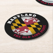 MARYLAND OLD LINE STATE FLAG RONDE KARTONNEN ONDERZETTER (Gebogen)