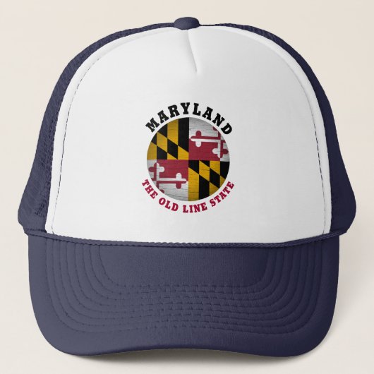MARYLAND OLD LINE STATE FLAG TRUCKER HOED PET (Voorkant)