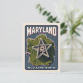 Maryland Old Line State Star Fort Aerial View Briefkaart (Staand voorkant)
