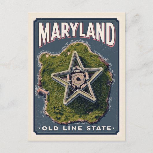 Maryland Old Line State Star Fort Aerial View Briefkaart (Voorkant)