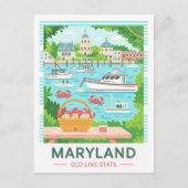 Maryland Old Line State Verenigde Staten Zomer Rei Briefkaart (Voorkant)