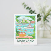 Maryland Old Line State Verenigde Staten Zomer Rei Briefkaart (Staand voorkant)