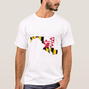 Maryland Outline Map en vlag T-shirt