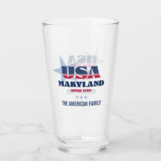 Maryland Patriotic Pride gepersonaliseerd Glas (Achterkant)