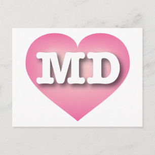 Maryland Pink Fade Heart - Ik hou van MD Briefkaart