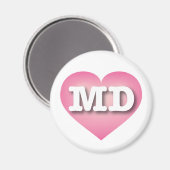 Maryland Pink Fade Heart - Ik hou van MD Magneet (Voorkant / Achterkant)