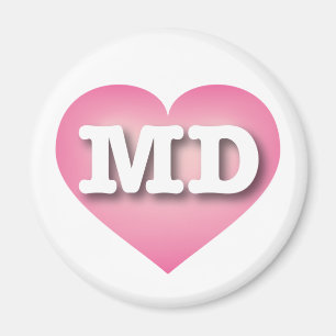 Maryland Pink Fade Heart - Ik hou van MD Magneet