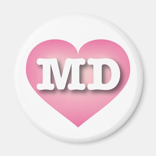 Maryland Pink Fade Heart - Ik hou van MD Magneet (Voorkant)