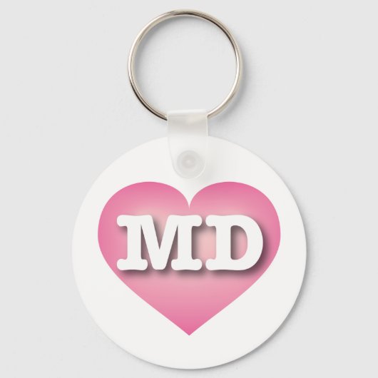 Maryland Pink Fade Heart - Ik hou van MD Sleutelhanger (Voorkant)