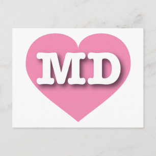 Maryland Pink Heart - Ik hou van MD Briefkaart