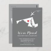 MARYLAND Post Card (Verplaatsende Aankondiging) Briefkaart (Voorkant / Achterkant)