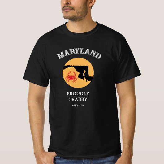 Maryland Proudly Crabby Since 1788 T-Shirt (Voorkant)