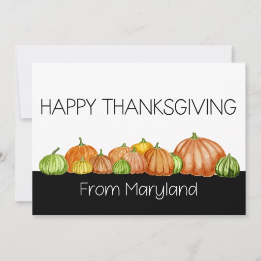 Maryland pumpkins Thanksgiving Card Feestdagenkaart (Voorkant)