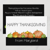 Maryland pumpkins Thanksgiving Card Feestdagenkaart (Voorkant / Achterkant)
