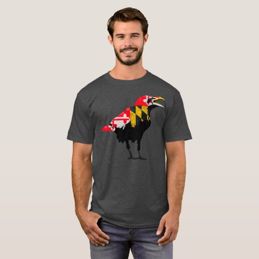 Maryland Raven Bird State Pride Flag Premium T-shirt (Voorkant volledig)
