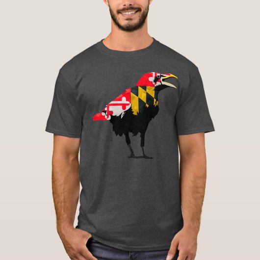 Maryland Raven Bird State Pride Flag Premium T-shirt (Voorkant)