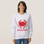 Maryland Red Crab Crab Seafood Beach Sweatshirt (Voorkant volledig)