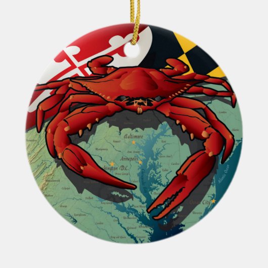 Maryland Red Crab van Joe Barsin Keramisch Ornament (Voorkant)