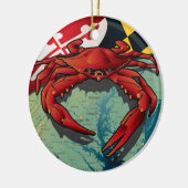 Maryland Red Crab van Joe Barsin Keramisch Ornament (Links)
