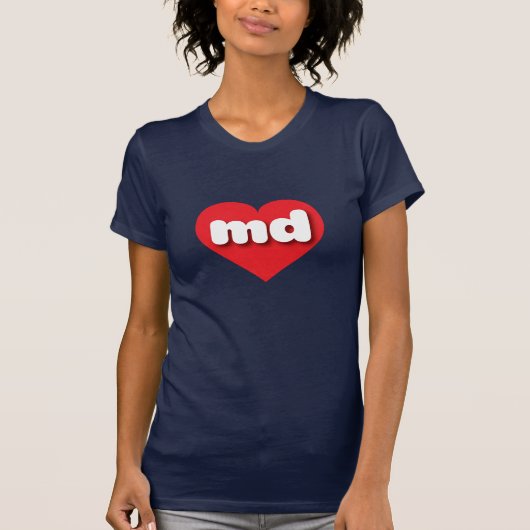 Maryland red hart - Ik hou van md T-shirt (Voorkant)