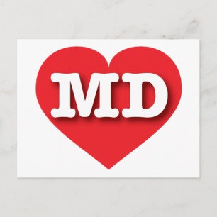 Maryland Red Heart - Ik hou van MD Briefkaart