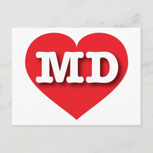 Maryland Red Heart - Ik hou van MD Briefkaart (Voorkant)