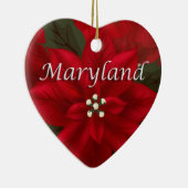 Maryland Red Poinsettia Heart Keepomwille Ornament (Rechts)