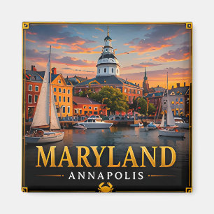 📍 Maryland Reis Souvenir Eerste Keer Bezoekers Magneet