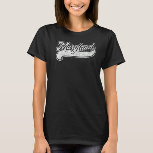 Maryland Retro Baseball Style  Mannen Vrouwen T-shirt