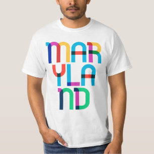 Maryland  Retro Pop Art 80s Regenboog T-shirt