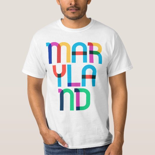 Maryland  Retro Pop Art 80s Regenboog T-shirt (Voorkant)