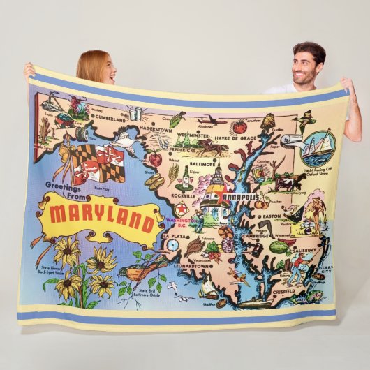 Maryland Retro Werpdeken Fleece Deken (In situ)