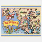 Maryland Retro Werpdeken Fleece Deken (Voorkant (Horizontaal))