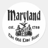 Maryland Ronde Sticker (Voorkant)