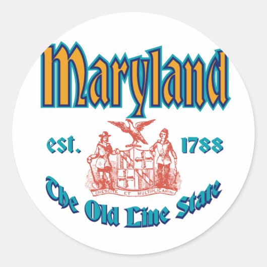 Maryland Ronde Sticker (Voorkant)