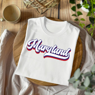Maryland Rood Wit en Blauw  Script T-shirt