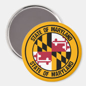 Maryland Round Emblem Magneet (Voorkant / Achterkant)