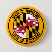 Maryland Round Emblem Ronde Button 7,6 Cm (Voorkant)