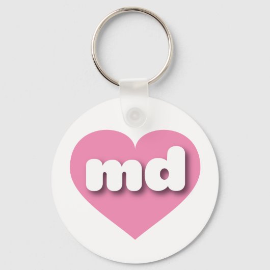 Maryland roze hart - Ik hou van melk Sleutelhanger (Voorkant)