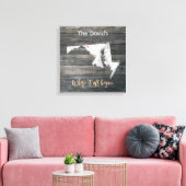 Maryland Rustic Stretched Canvas Print (Insitu (Woonkamer))