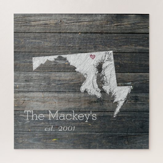 Maryland Rustieke Staatspuzzel Legpuzzel (Verticaal)