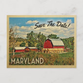 Maryland Save the Date Boerderij Barn Rustic Aankondigingskaart (Voorkant)