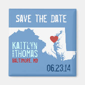Maryland Save the Date -  stad Magneet (Voorkant)