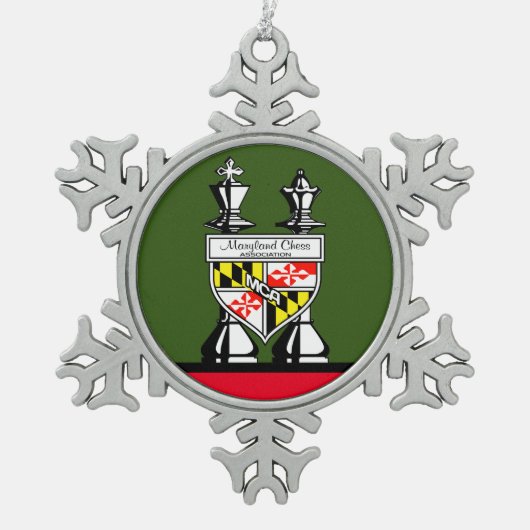 MARYLAND SCHAAK TIN SNEEUWVLOK ORNAMENT (Voorkant)