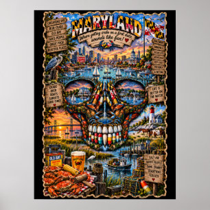 Maryland Schedel Kunstprint State of Mind Poster