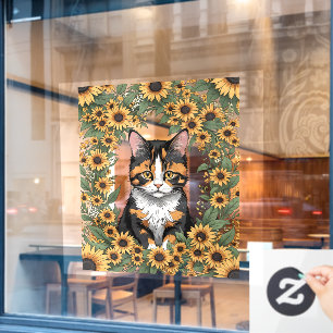 Maryland Schortkat en Black Eyed Susan Bloemen Raamsticker