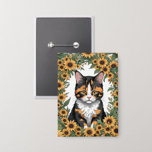 Maryland Schotse Kat En Black Eyed Susan Bloemen Button