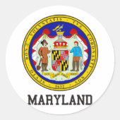 Maryland Seal Ronde Sticker (Voorkant)