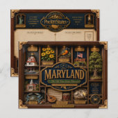 Maryland Shadow Box 3D Figuur Staat Briefkaart (Voorkant / Achterkant)